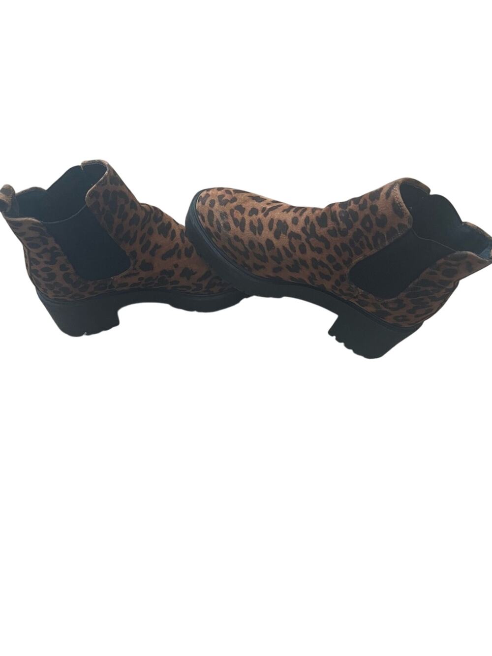 New Look Cheetah Print Ankle Block Heal Boot Size 5 / 38